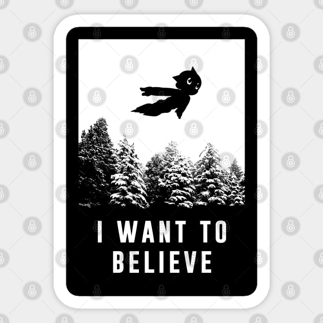 I want to Believe Astro Sticker by Meca-artwork